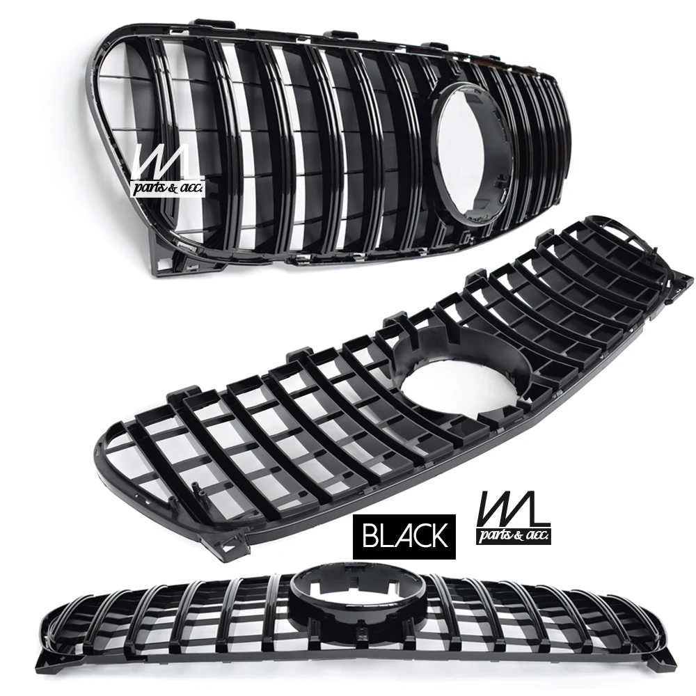 X156 GT Grill, Panamericana Black Front Grille for Mercedes Benz GLA Class X156 2014 - 2019 GLA180 GLA200 GLA250