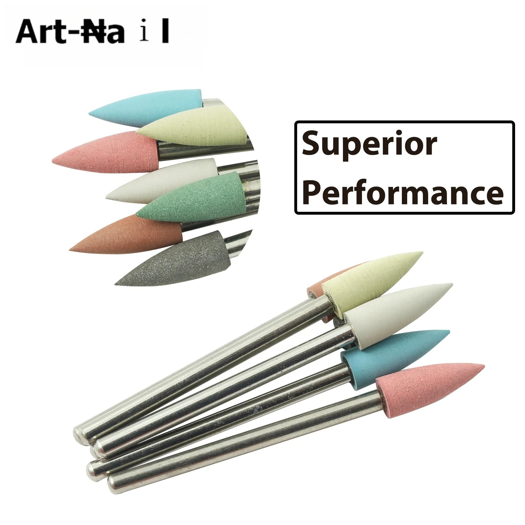 10 Pezzi Punte per Trapano per Unghie in Gomma, Frese Elettriche Rotanti, Utensili per Lucidatura, Accessori per Salone