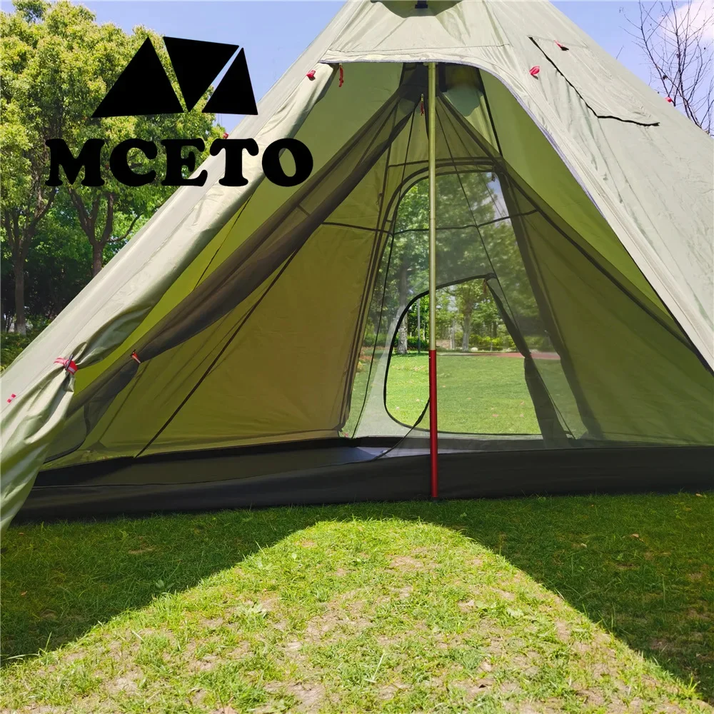 Imagem -03 - Pyramid Teepee-ultraleve Mosquito Net Outdoor Mest Tent Rodless Pentágono Tenda Interna para Camping Mochila Caminhadas 340 400