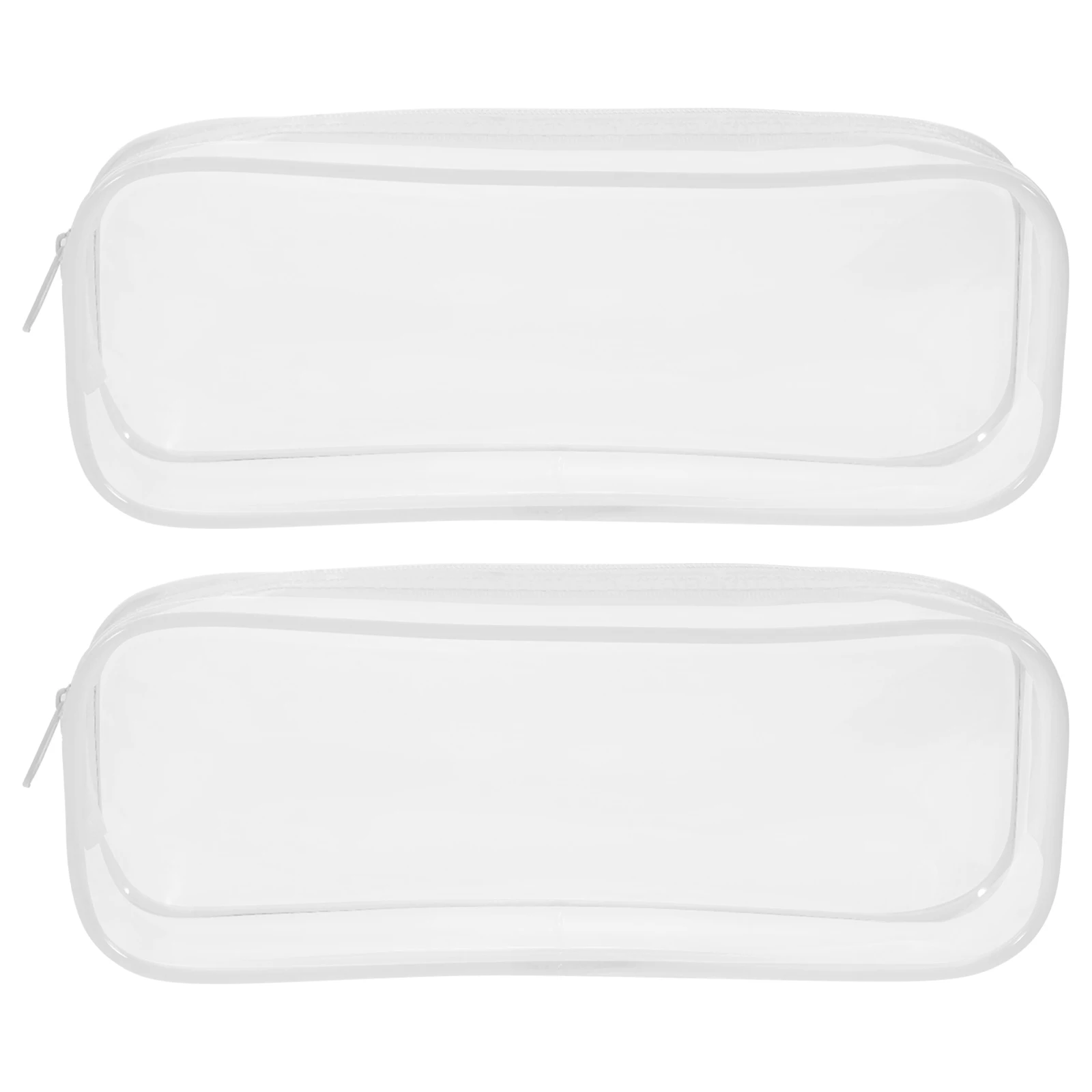 

2 Pcs PVC Stationery Bag Large Capacity Portable School Supplies Organizer Clear Pencil Case For Exams Practical Students Pen