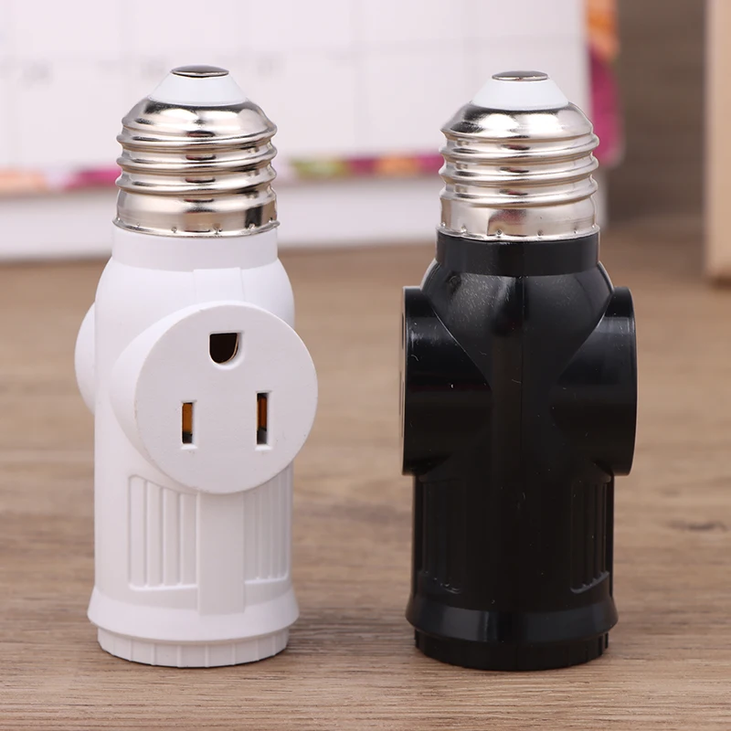 White Black US Power Plug To E26 to US Bulb Adapter Lamp Holder Base Socket Light Pull Chain Switch America Conversion