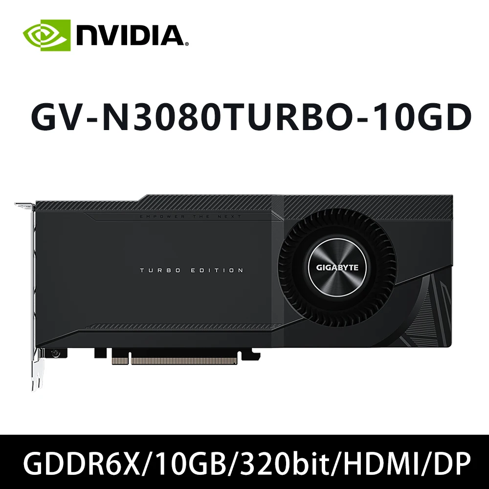 

Видеокарта GIGABYTE nvidia GV-N3080TURBO-10GD GPU GDDR6X 10 ГБ RTX 3080 tarjeta gráfica поддержка PCI-E 4.0 8-контактный*2 HDMI DP ATX