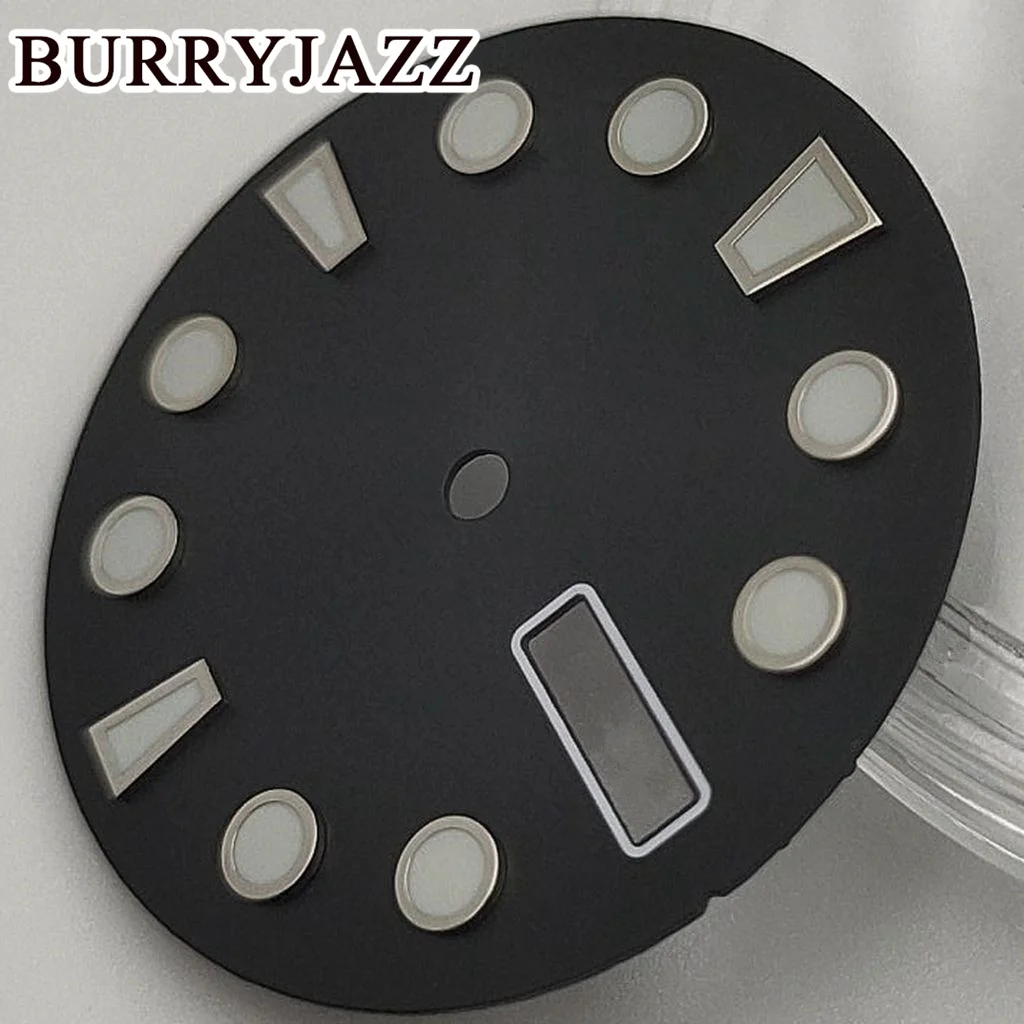 BURRYJAZZ 29 мм без логотипа NH36, циферблаты для часов, черный, синий циферблат, зеленый, светящийся, подходит для часов 3,8, 4,2, корона