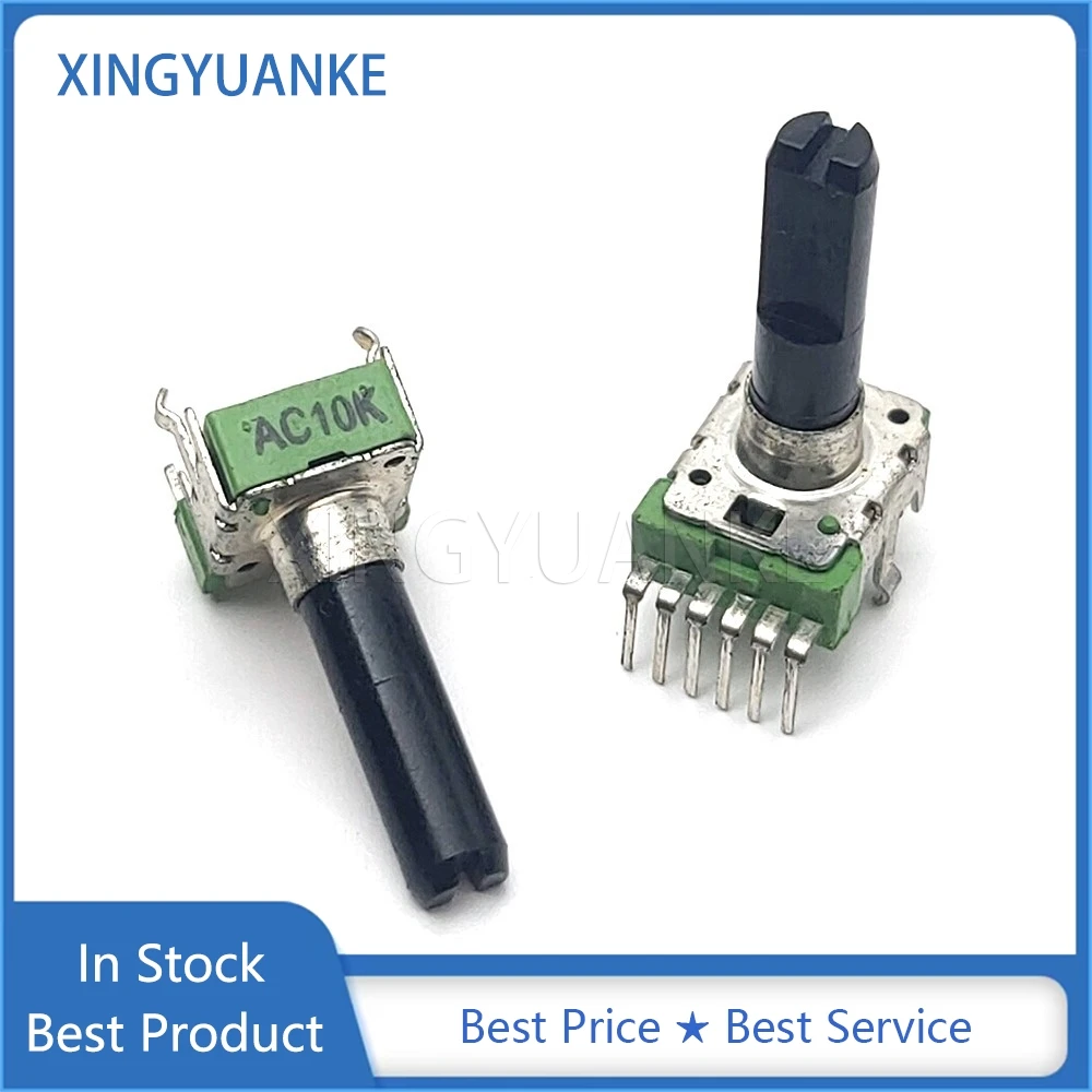 

2PCS RK12 Type Double Vertical A10K AC10K With Midpoint Power Amplifier Audio Volume Potentiometer 6-Pin D Shaft Length 23MM