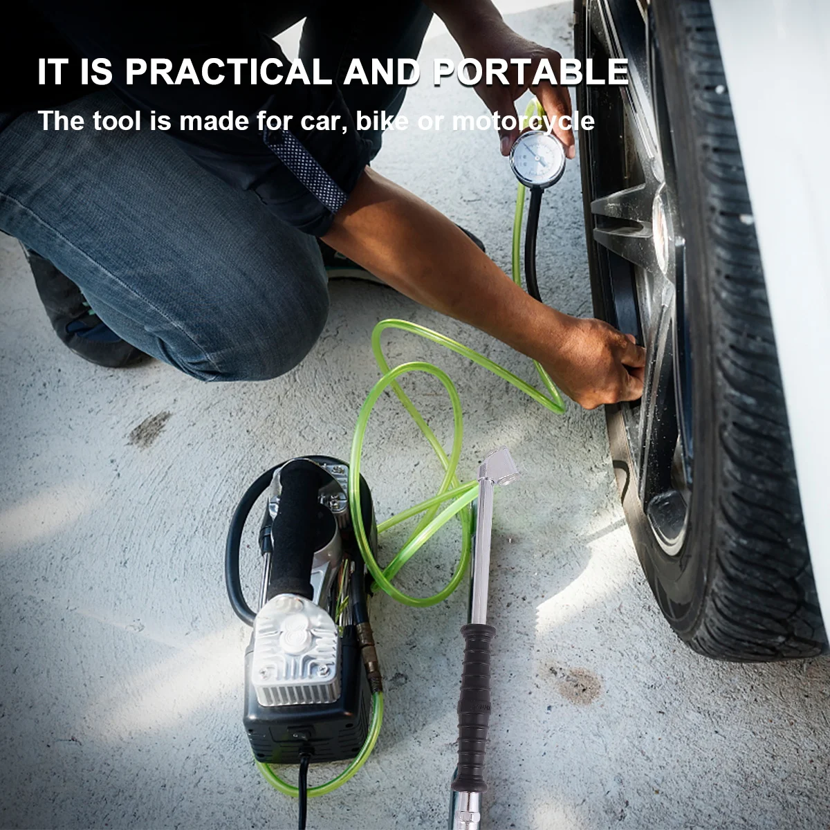 

Multifunctional Air Inflator Tire Pump Nozzle Connector for Car Bike Motorcycle Compressor Inflation Tool Durable Portable