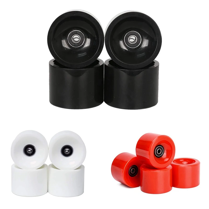 

ELOS-Set Of 4 Wheels 70Mm 78A Offset Hub Solid Longboard Wheels With ABEC 9 Black Bearing Smooth Longboarding Wheels