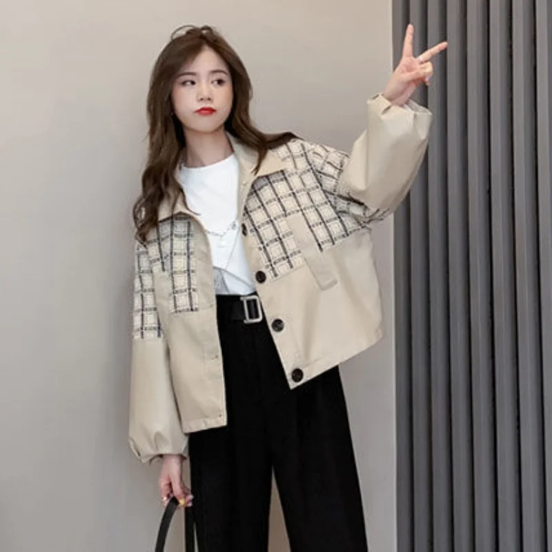 Plaid Clothes Trend Clothing Jacket Woman Jackets Aesthetic Leather Spring Winter Coat for Women 2024 Coats Autumn Outerwear New