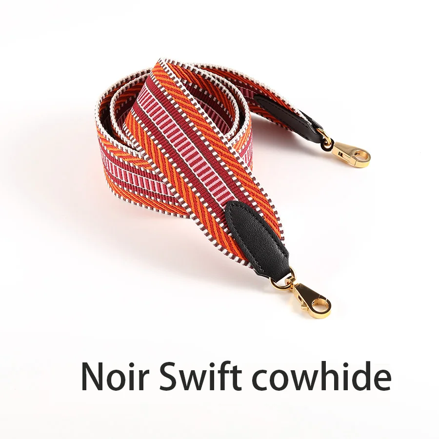 

5cm Wide Woven Canvas Strap Cowhide Leather Hand-Stitched Crossbody Shoulder Strap Bag Strap For Kelly Bag
