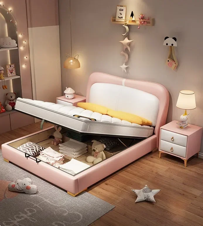 

#Custom Factory Leather Bed Children Kids Beds for Kids Girls Boys Bedroom Furniture