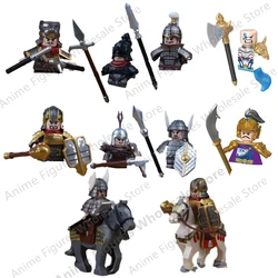 Mini figura de ação para crianças, guerra militar medieval, herói guerreiro blindado, soldado e tijolos de armas, brinquedos como presentes