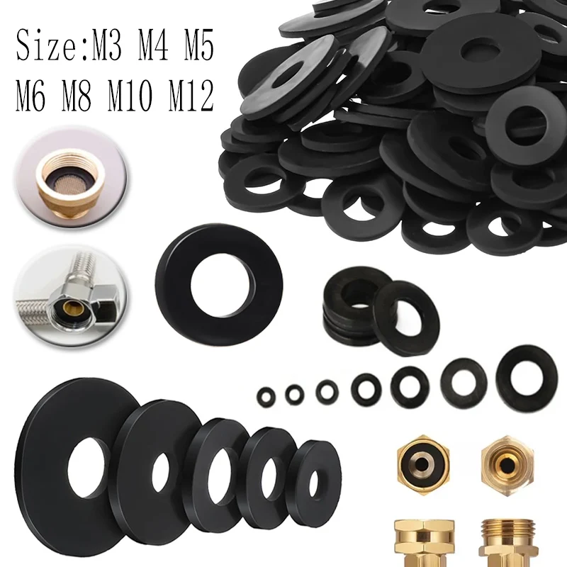 Isolierung Flache Unterlegscheiben M3 M4 M5 M6 M8 M10 M12 Schwarz Kunststoff Dichtung Isolierung Dichtung Ringe Kit Dichtung Für Schraube Bolzen