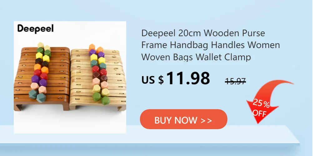2Pcs Deepeel Solid Wood Bag Handle Women's Handbag Woven-Bag Wrist Ring Handles Purse Frame Handmade DIY Bags Accessories