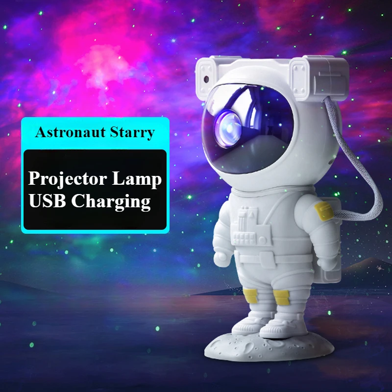 Space Astronaut Star Projection Lamp USB Stars Starry Ambient Ornament Light Colorful Night Light Decoration Lights Gift