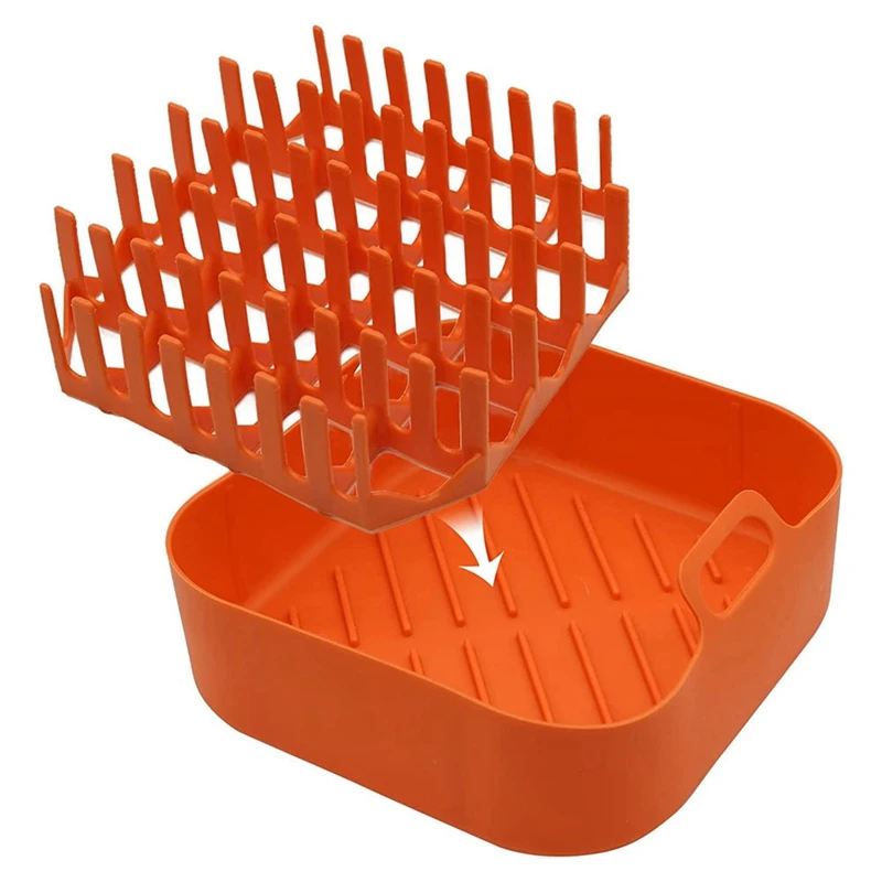 1Set Bacon Cooking Rack And Air Fryer Silicone Pot Bacon Cooker Shelf Rack Silica Gel High Temperature Cooking Tools