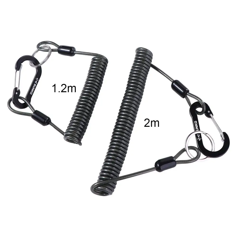 Coil Safety Rope Key Cord Twisted Retention Rope Fishing Coiled Lanyard Fishing Lanyard Fishing Missed Rope Wire Spring Rope