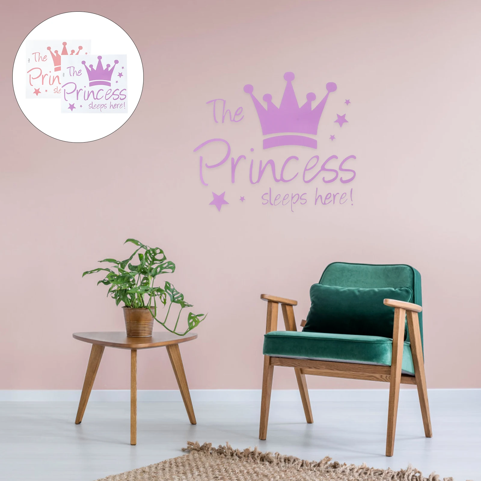 

2Pcs Crown Wall Decals Waterproof Plastic Cartoon Design Bedroom Room DIY Decoration Kids Wall Stickers Removable