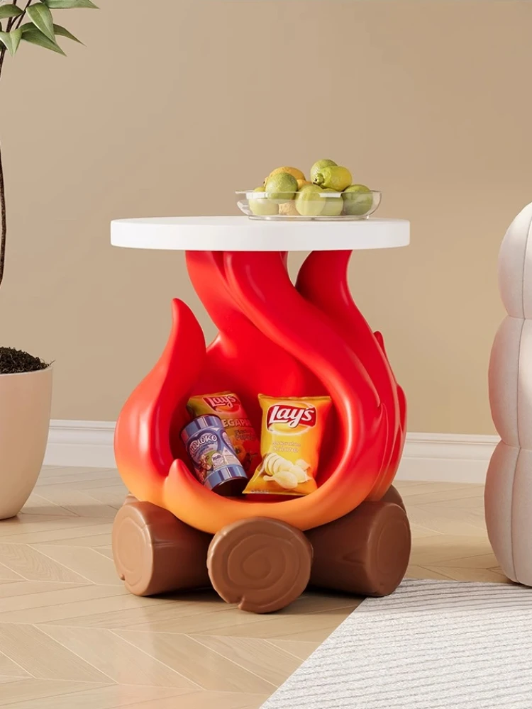 

Kawaii Room Decor Coffee Table Creative Living Room Decoration Cartoon Flame Side Table Children's Room Bedside Table Furniture
