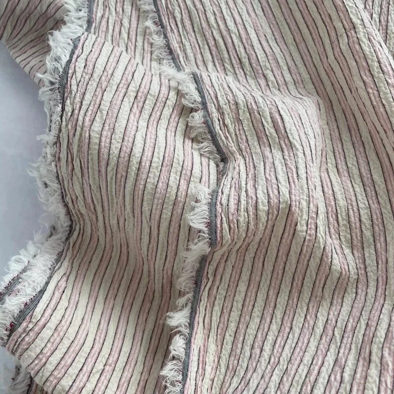 

Ins Style Striped Pink Cotton Cloth DIY Blue Fabric For Clothing DIY Fabric