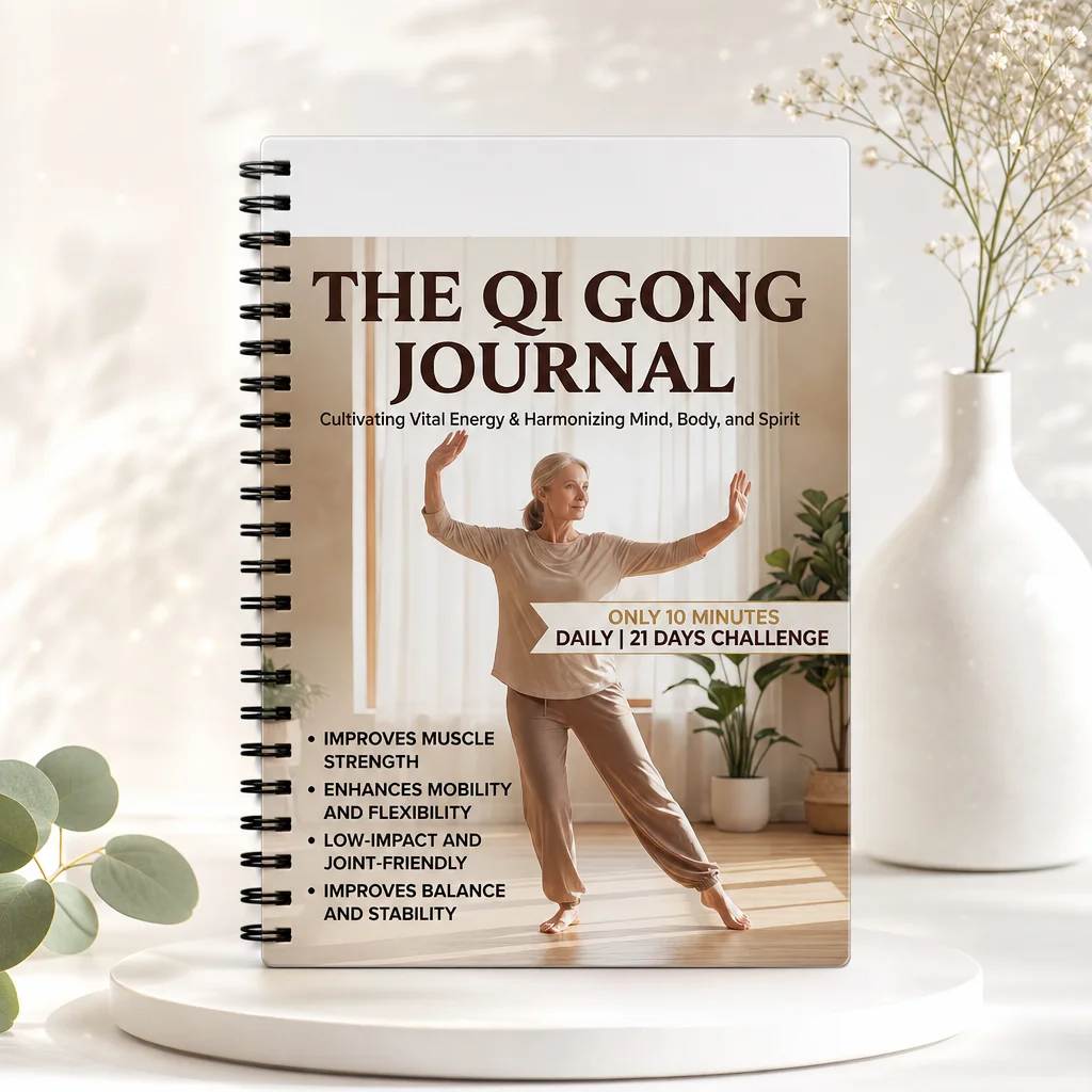 

Qi Gong Journal for Beginners Elderly Eight Brocades Exercise Planner Wellness Training Notebook for Daily Practice