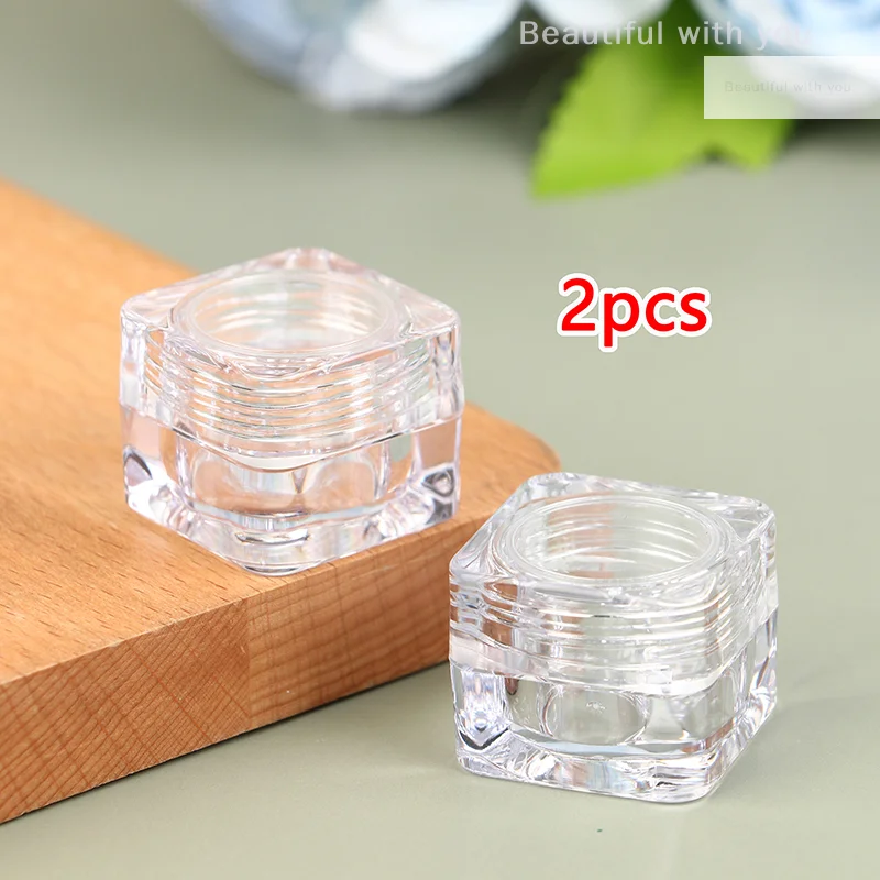 

2pcs 5G Cosmetic Empty Jar Pot Eyeshadow Makeup Face Cream Container Bottle Acrylic For Creams Skin Care Products Makeup