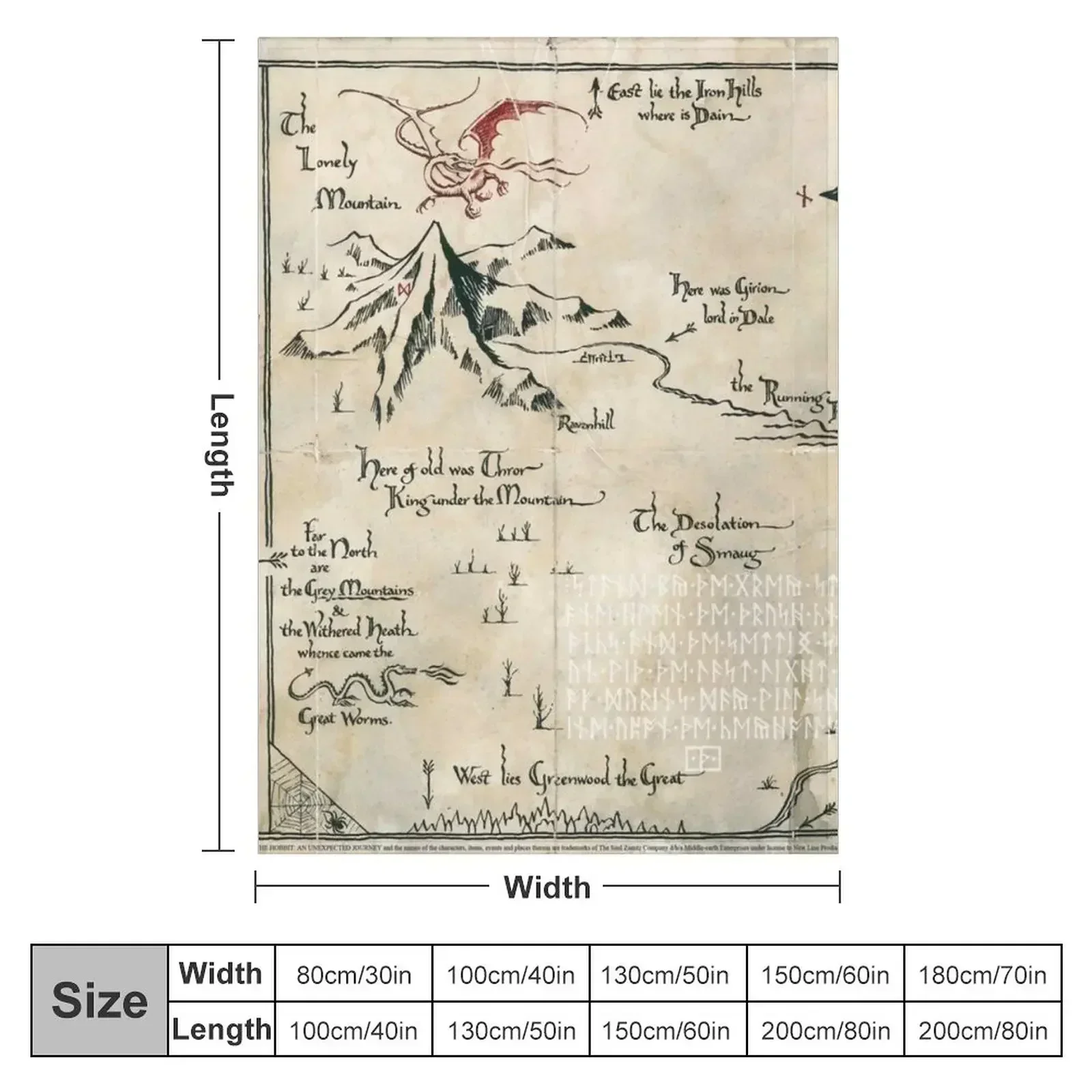 Map of Middle Earth Throw Blanket Luxury Throw Vintage Picnic Flannel Fabric Thin Tourist Blankets