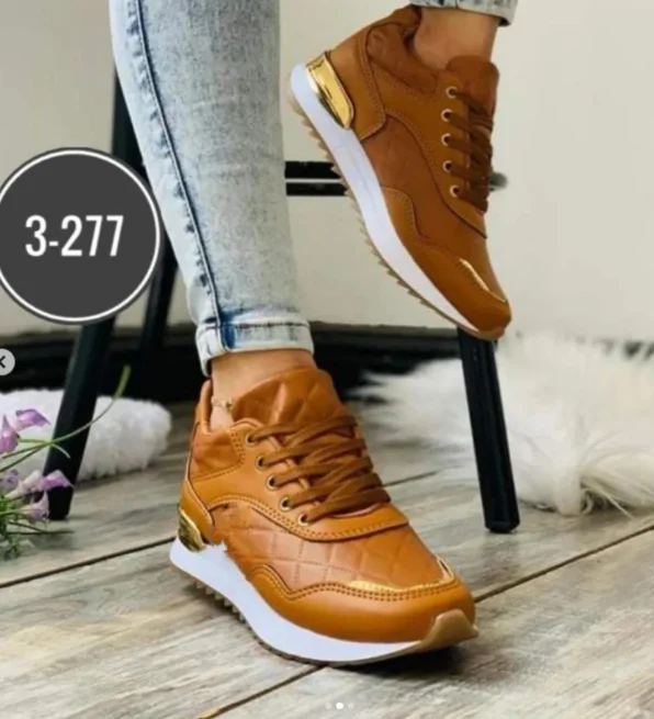 Women Casual Sport Shoes Sneakers Platform Shoes PU Leather Patchwork  Ladies Outdoor Running Walking Shoes Zapatillas Mujer