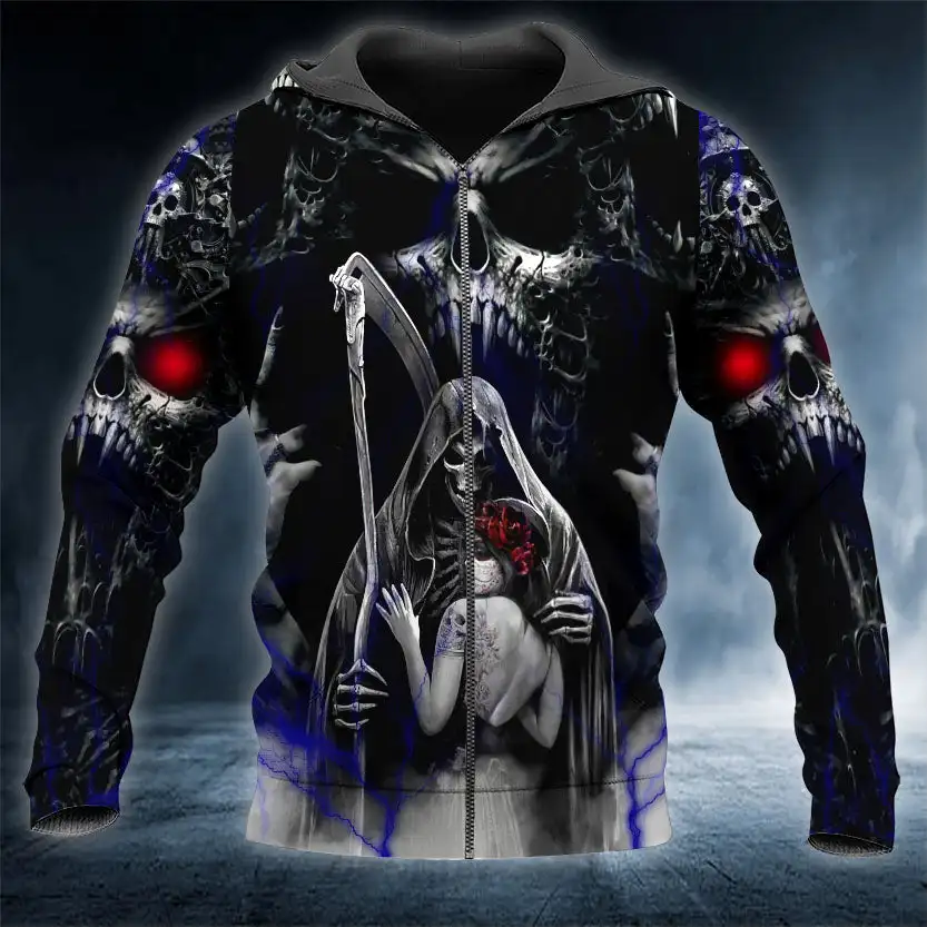 King Couple Skull Red Eyes 3D All Over Printed Hoodies Men/Women Casual Streetwear Sweatshirts Zip Up Hoodie Sudaderas Hombre