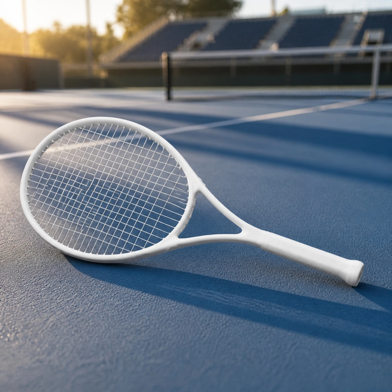 One-Piece Tennis Racket with Replacement Grip Frosted Finish Strung Tennis Racket Versatile Long-Lasting