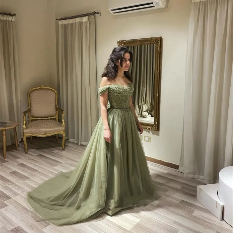 Robe de soirée vert clair pour femme, ligne A irisée, chérie, perles, sans noir, nœud de fête, élégante, sexy