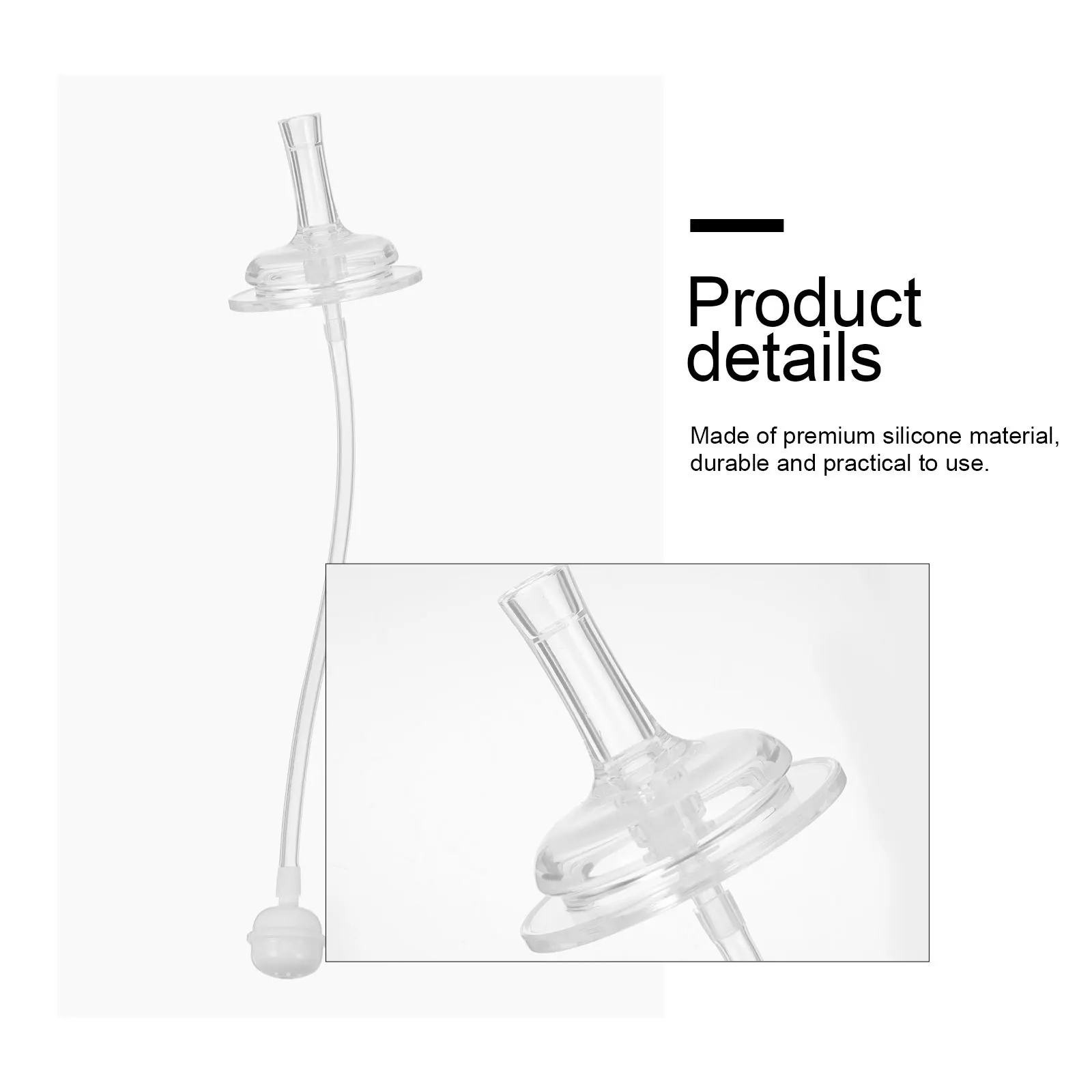 

4pcs Wide Mouth Milk Bottle Silicone Drinking Straws Reusable Durable Replacement Learning Cups Accessories Transparent