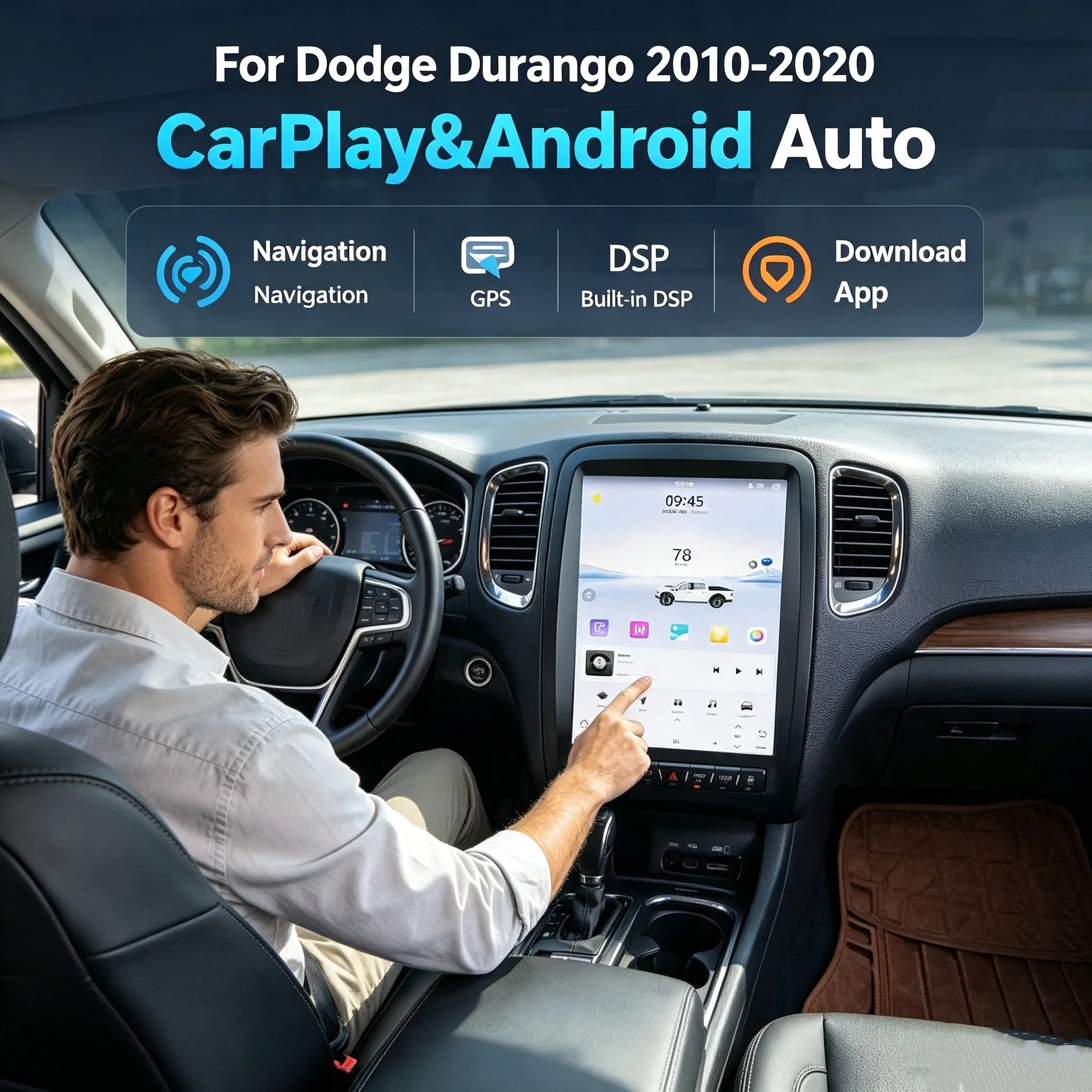 Android 13 Car Radio For Dodge Durango 2011-2020 Touch Screen Auto Stereo Wireless Carplay GPS Navigation Multimedia