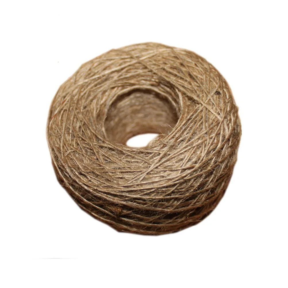 

100M Natural Sisal Jute Twine Brown 1Mm 2-Ply Strong Packing Material For Diy Crafts Gift Wrapping Garden Decor Rope Accessory