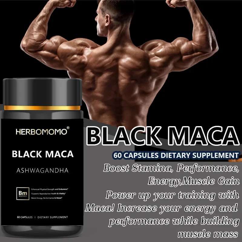 Black Maca for Men - Maca Supplement for Health, Energy and Endurance, Muscle Mass