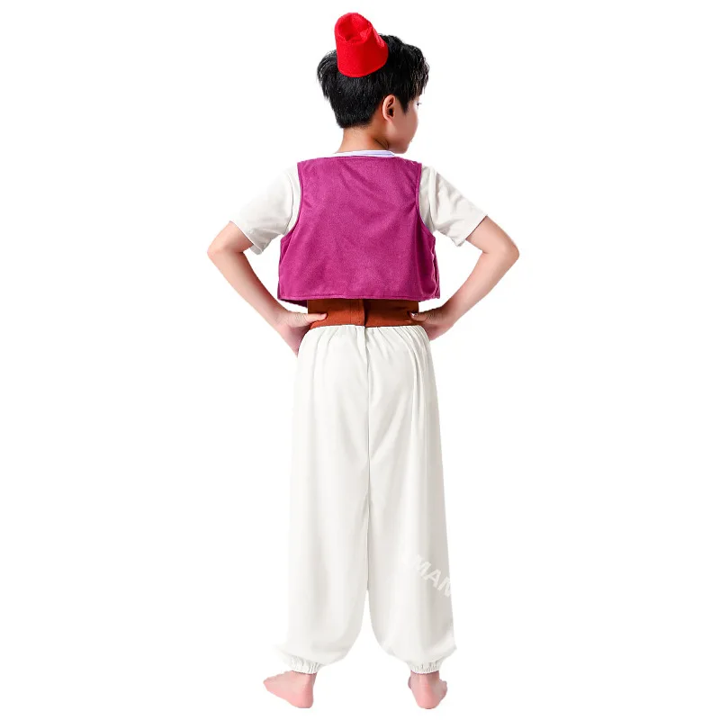 Kids Halloween Aladdin Costume Storybook Anime Cartoon Arab Prince Role Play Outfits