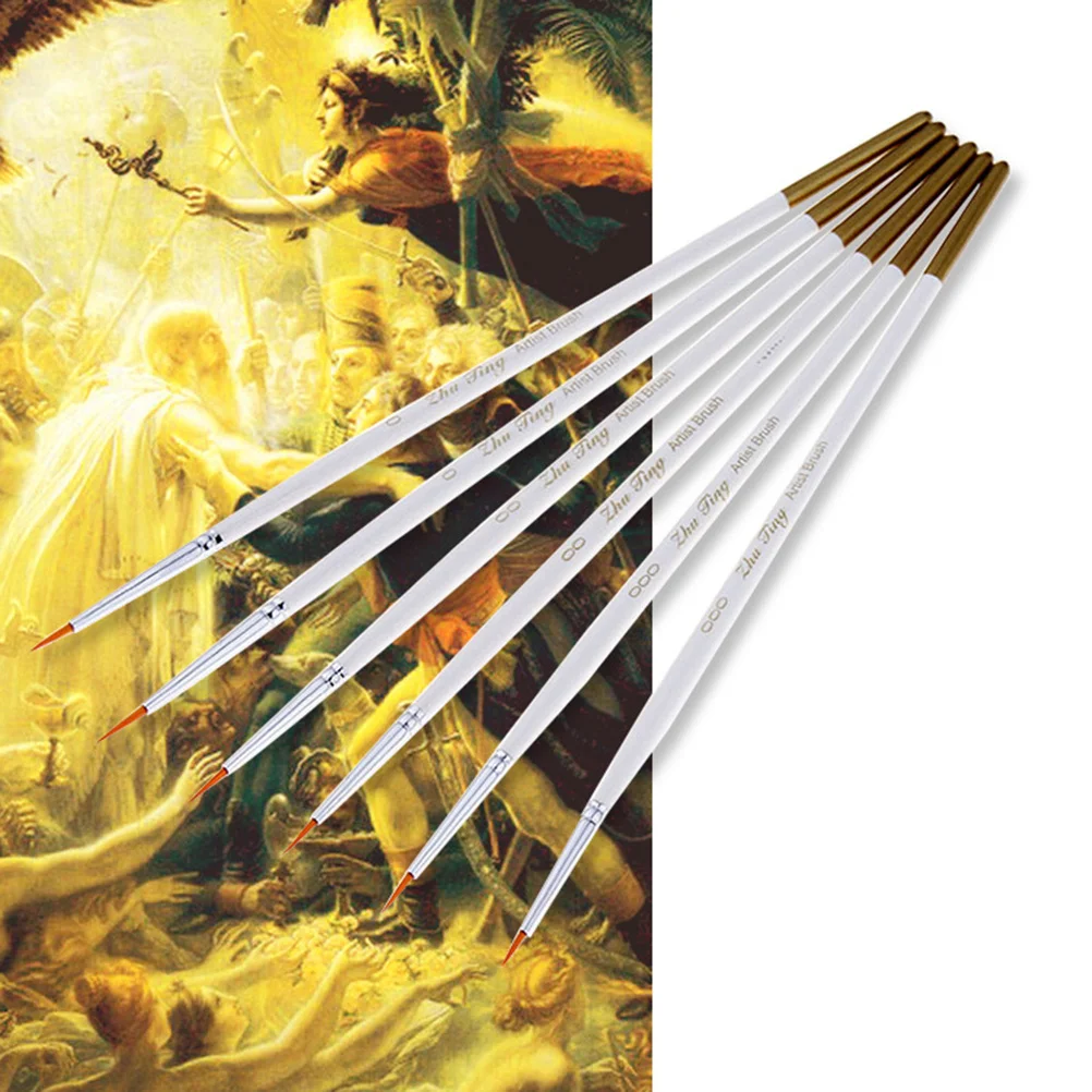 Set di pennelli per pittura con capelli in nylon da 6 pezzi, materiali artistici multifunzionali per principianti, professionisti, acquerello, guazzo, olio acrilico