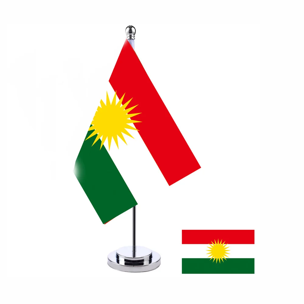 

aerlxemrbrae 14x21cm Office Desk Flag Of Kurdish Banner Polyester Kurdistan National banner
