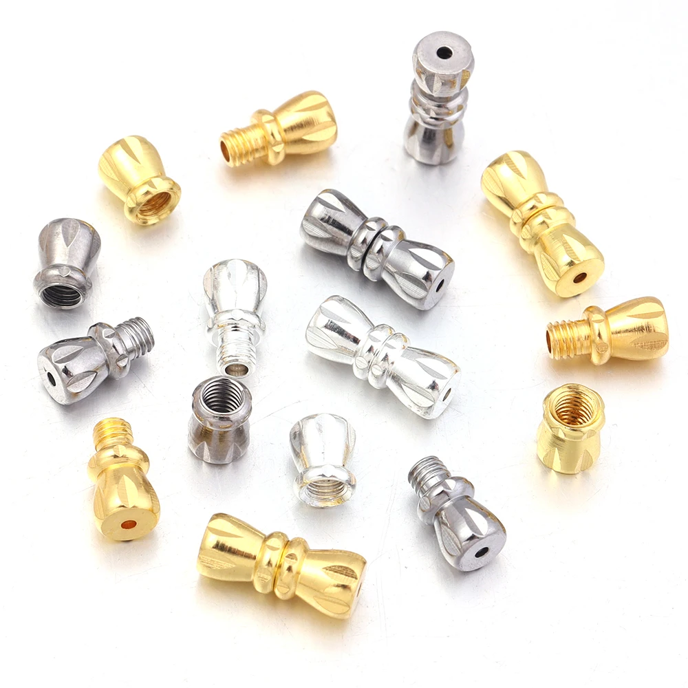 

20-30pcs Cylinder Fasteners Buckles End Clasp Screw Clasps Closed Beading For DIY Bracelet Necklace Connectors Jewelry Making