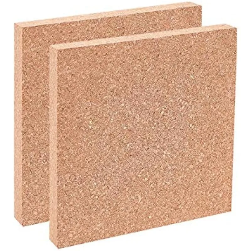 2PCS Square Bulletin Boards 6 x 6 inch Wood Cork Board 0.6 inch Thick Square Cork Board Cork Tiles for Wall Decoration, Party