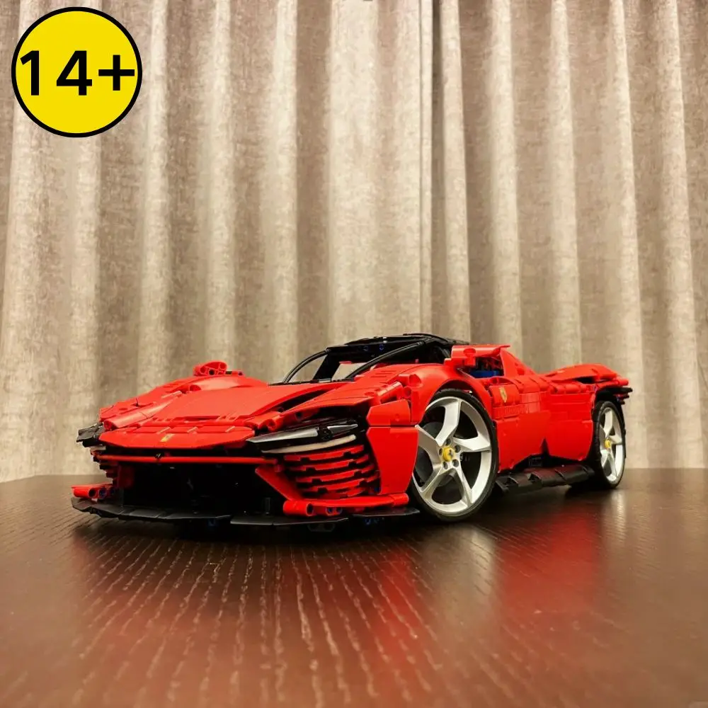 3778pcs Hot Red Particles Supercar Model Building Blocks Sets Educational Toy Birthday Christmas Gifts For Adults Friends