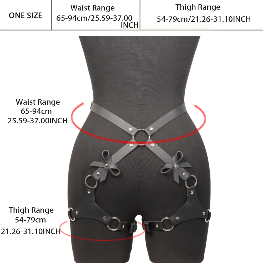 Women Sexy Pu Leather Leg Harness Bdsm Bondage Harness Thigh Garter Belt Gothic Fetish Clothing garter rave Exotic Accessorie