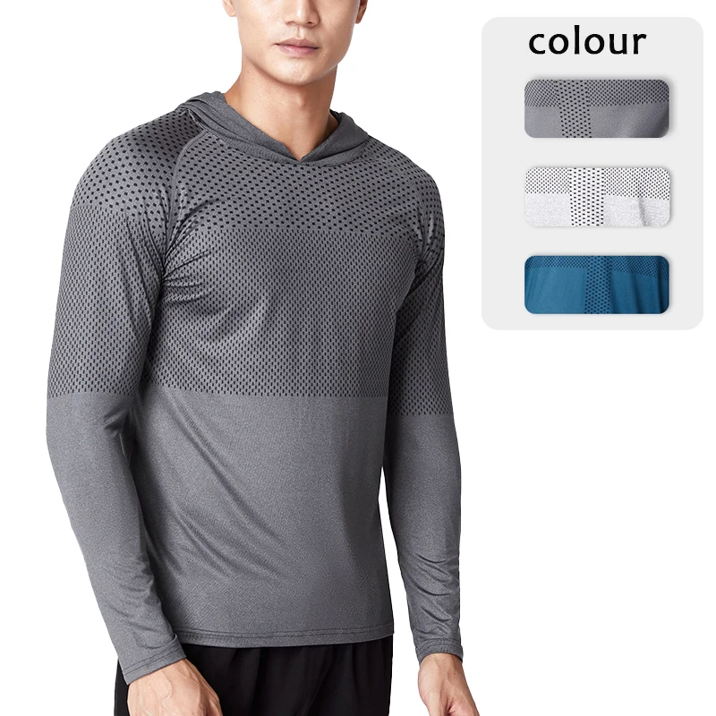 

Men's Sports Bottoming Shirt Hooded Sweatshirt Running Jackets T-Shirt Training Outdoor Quick Dry Long Sleeve Sweatshirt