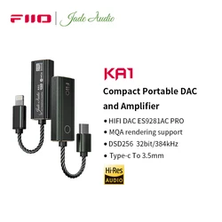 FiiO KA1 TypeC to 3.5mm dongle, ES9281AC Pro MQA ,USB DAC DSD256, HIFI Cable Adapter for Android IOS MAC Win10