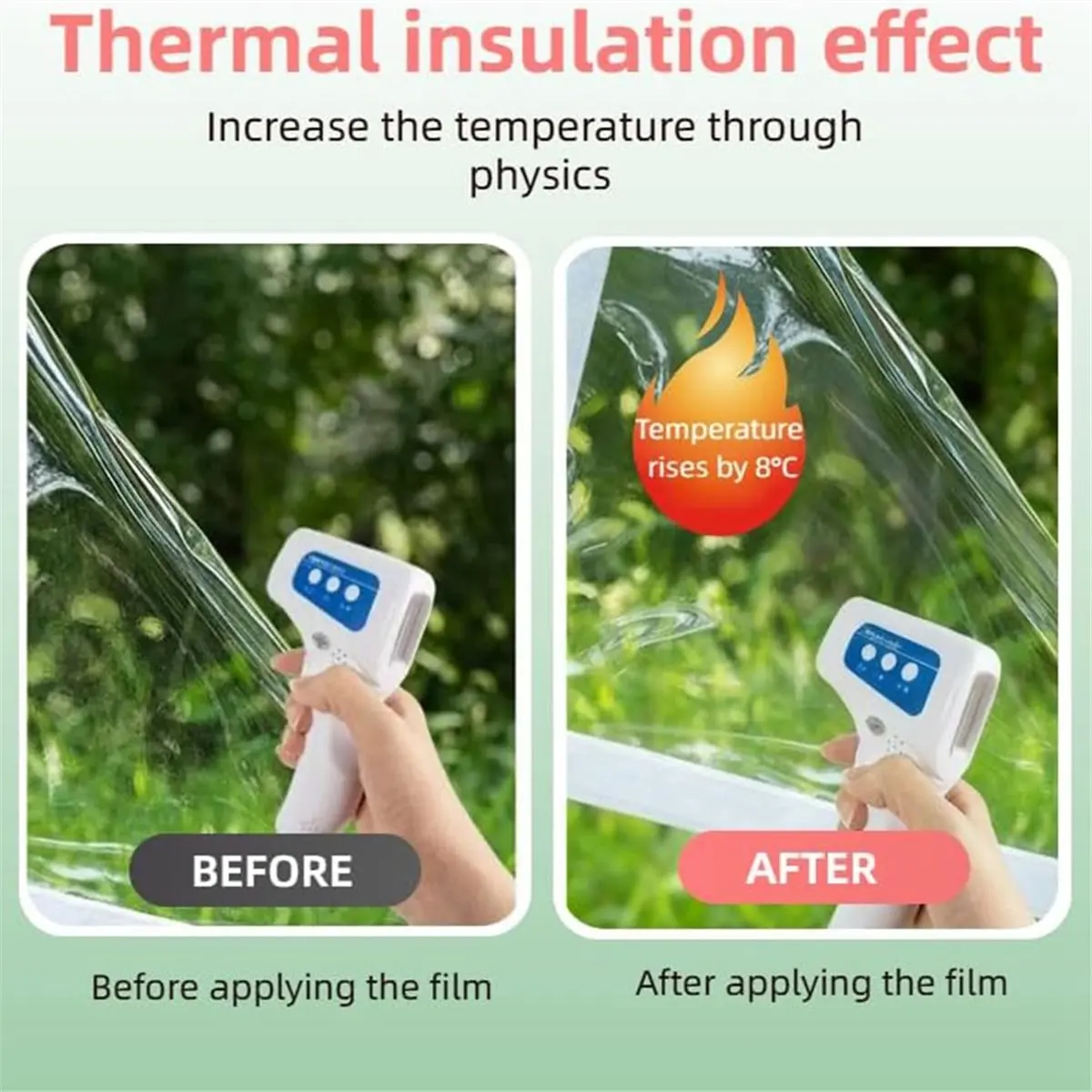 Reusable Window Insulator Kit, 47x63 Inch, 180μm Clear Film, Easy Ventilation, Adjustable Seal
