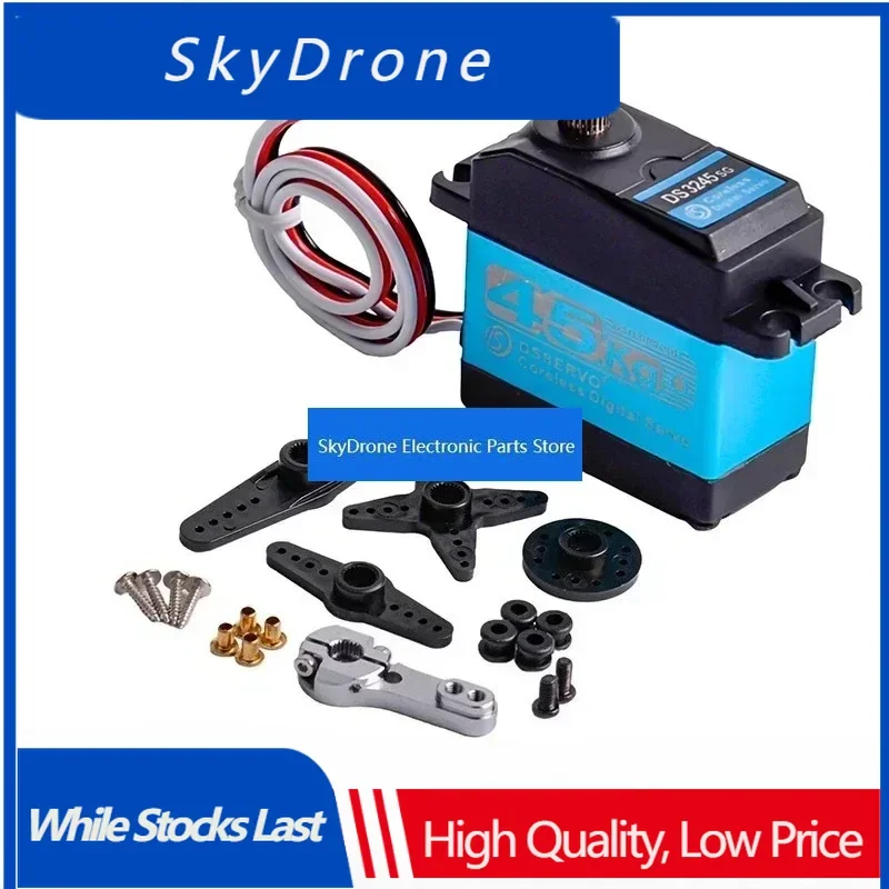 SkyDElDS3545MG 45kg.cm Coreless Digital Servo Metal Motor 7.4V 180°/270° Waterproof IP66 With 25T Servo Arm For RC Robot 1:10 Ba