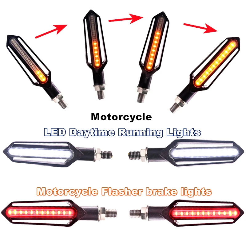 for FZ1 FZ8 XJ6 FZ6 MT-09 FZ-09 MT07 Motorcycle Turn Signal Lights Flowing Flicker Led Blinkers 4PCS