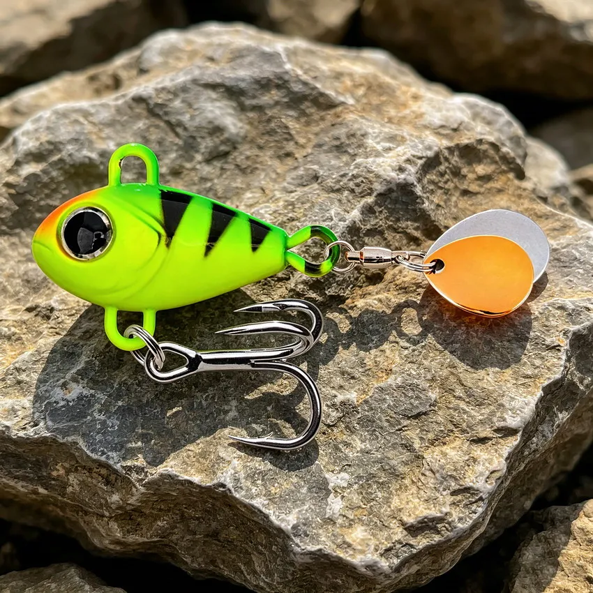 20 stücke Metall VIB Angeln Locken Spinnerbait 6g 10g 14g 17g 20g 25g wobbler VIB Klinge Köder 3D Augen Mit Drillinge – Detail 8
