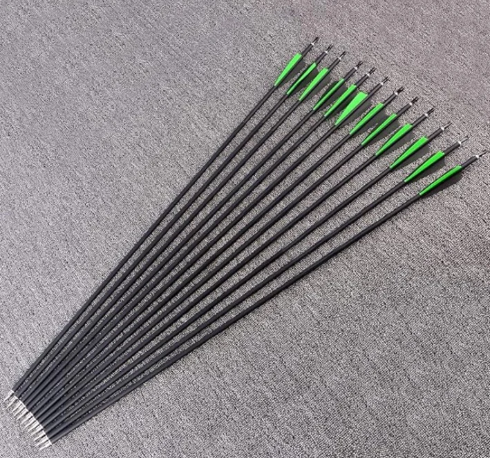 

31inch Archery Carbon Arrows Hunting Spine 500 Mixed Carbon Arrow for Recurve Compound Bow Longbow Shooting