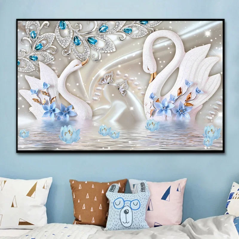 

5D Diamond Painting Gemstone Swan Full Diamond Art Embroidery DIY Restaurant Office Room Home Decor Diamond Cross Stitch Kits