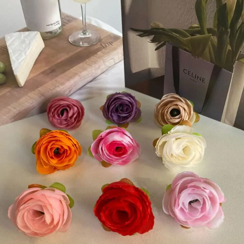 200pcs Rose Head Autumn Artificial Flower Silk For Wedding Home Decoration Christmas Party Table Craft Simulated Flower