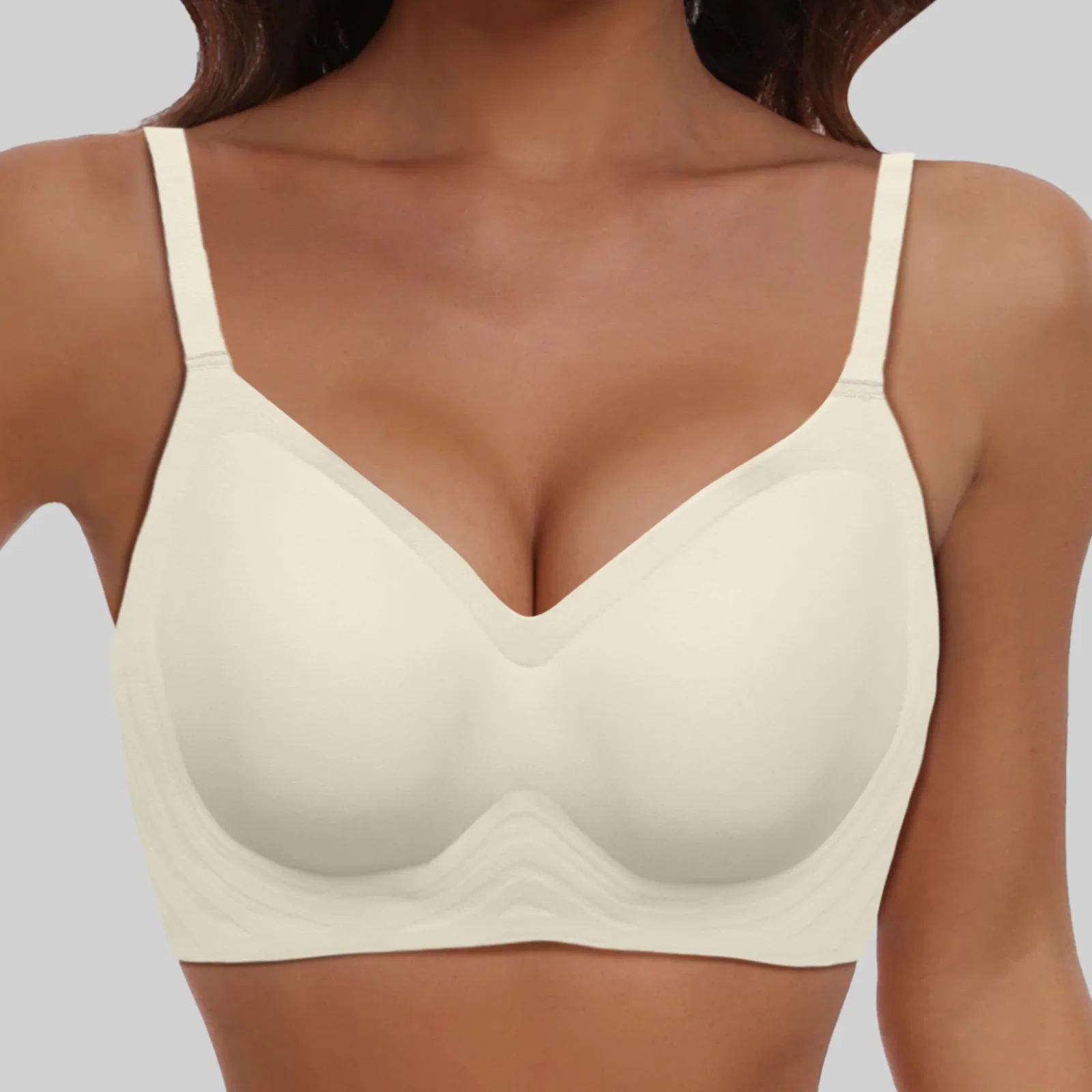 

New Women'S Seamless Full Coverage Fixed Cup Sports Bra Without Underwire Holding Thin Comfortable Breathable Sports Bra